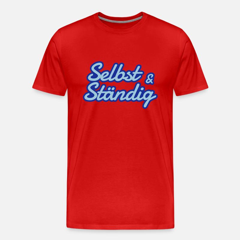 Selbstständig - selbst und ständig - Männer Premium Bio T-Shirt - Rot