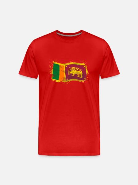Sri Lanka Flag - Männer Premium Bio T-Shirt - Rot