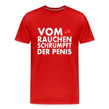 Vom rauchen schrumpft der penis - Männer Premium Bio T-Shirt - Rot - Vorne - Damien (186cm)