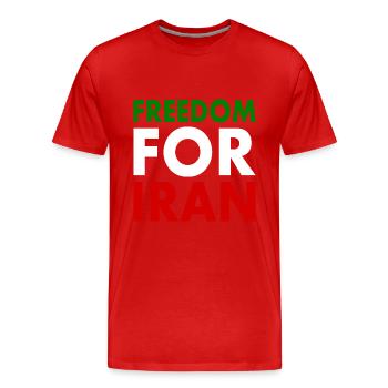 Freedom for iran - Men's Premium Organic T-Shirt - red - Front - Damien (186cm)