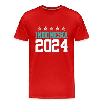 Circuits Indonésie 2024 - T-shirt bio Premium Homme - rouge - Devant - Damien (186cm)