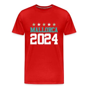 Majorque 2024 Circuits - T-shirt bio Premium Homme - rouge - Devant - Damien (186cm)