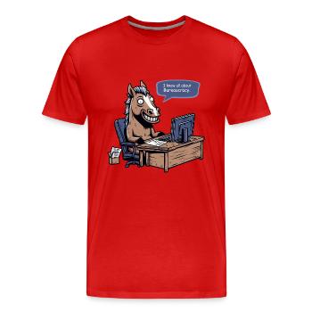 Büro Hengst - Männer Premium Bio T-Shirt - Rot - Vorne - Damien (186cm)