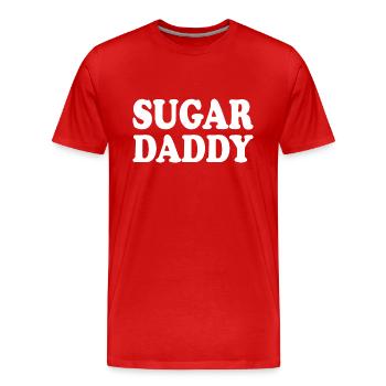 Sugar daddy - Men's Premium Organic T-Shirt - red - Front - Damien (186cm)