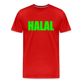 Halal - Männer Premium Bio T-Shirt - Rot - Vorne - Damien (186cm)
