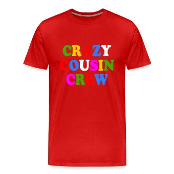 Crazy cousin crew - T-shirt bio Premium Homme - rouge - Devant - Damien (186cm)