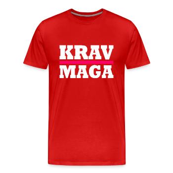 Krav maga - T-shirt bio Premium Homme - rouge - Devant - Damien (186cm)