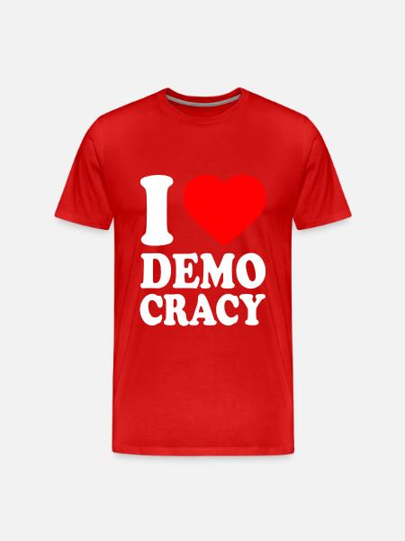 I love democracy - T-shirt bio Premium Homme - rouge