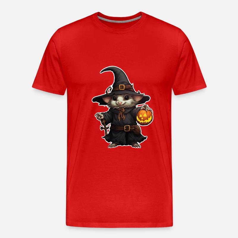 Halloween Mäusezauberer - Männer Premium Bio T-Shirt - Rot
