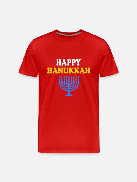 HAPPY HANUKKAH - Men's Premium Organic T-Shirt - red