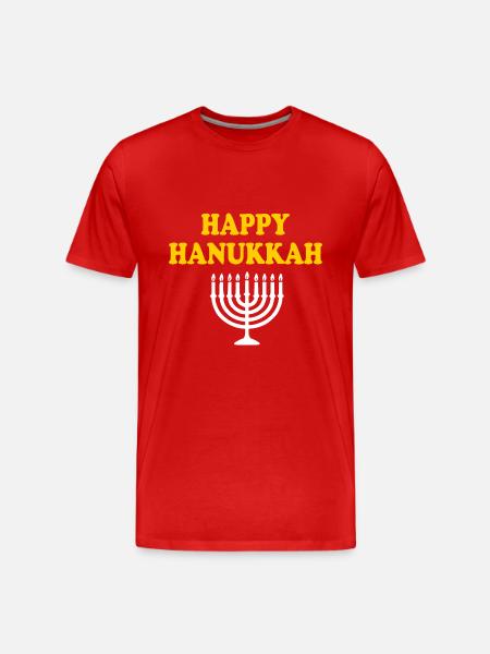 HAPPY HANUKKAH - Men's Premium Organic T-Shirt - red