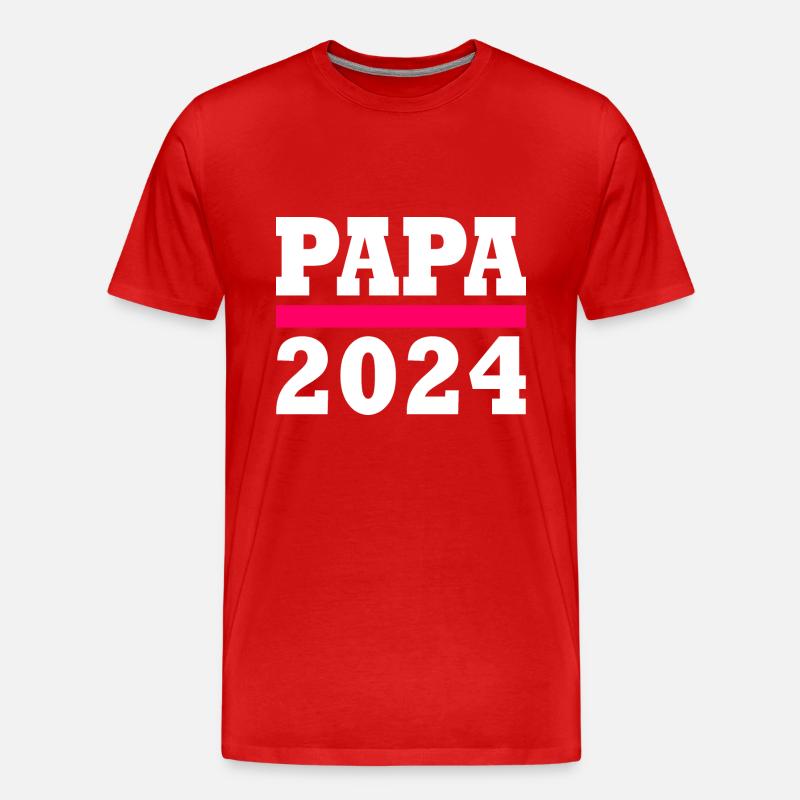 Papa 2024 - Männer Premium Bio T-Shirt - Rot