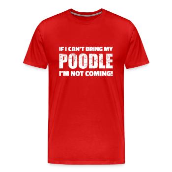 Pudel - Männer Premium Bio T-Shirt - Rot - Vorne - Damien (186cm)