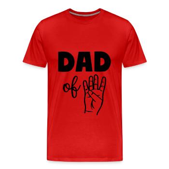 Dad of Four 4 Dad - Männer Premium Bio T-Shirt - Rot - Vorne - Damien (186cm)