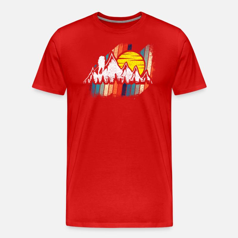 Berge mit Sonne - Männer Premium Bio T-Shirt - Rot