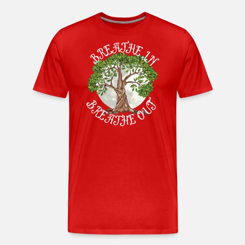 Breath in - Männer Premium Bio T-Shirt - Rot