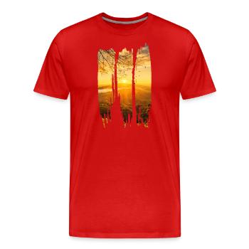 Lovely Nature Brush 2 - Männer Premium Bio T-Shirt - Rot - Vorne - Damien (186cm)