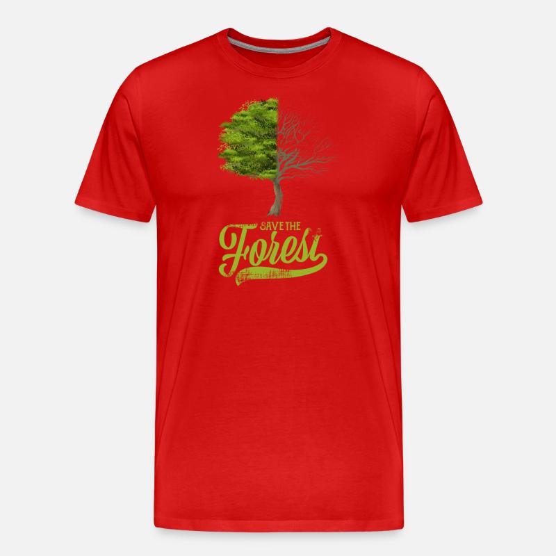 Save the forest - Männer Premium Bio T-Shirt - Rot