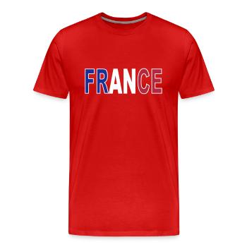 France bleu blanc rouge 2 - T-shirt bio Premium Homme - rouge - Devant - Damien (186cm)