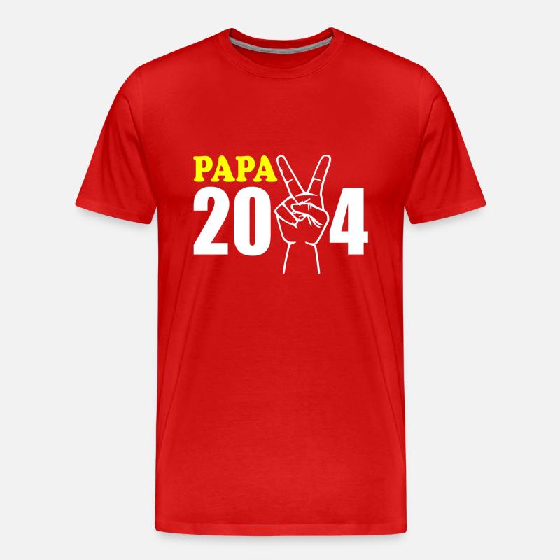 Papa 2024 - Männer Premium Bio T-Shirt - Rot