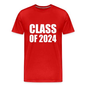Class of 2024 - Men's Premium Organic T-Shirt - red - Front - Damien (186cm)