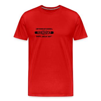 JOURNÉE INTERNATIONALE DE L’AMITIÉ « Blanc » - T-shirt bio Premium Homme - rouge - Devant - Damien (186cm)