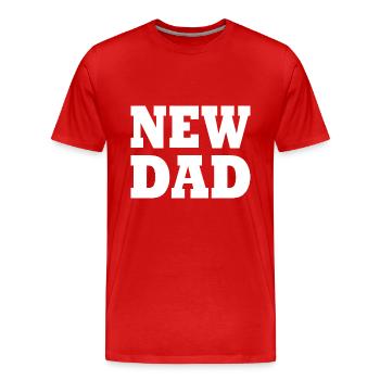 New dad - T-shirt bio Premium Homme - rouge - Devant - Damien (186cm)
