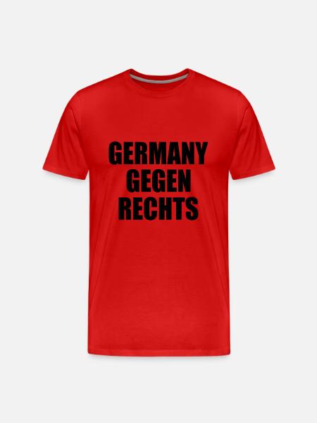 Germany gegen rechts - Männer Premium Bio T-Shirt - Rot