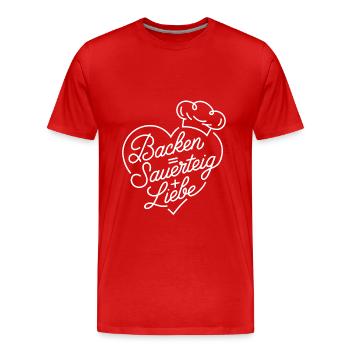 Brot Backen mit Sauerteig und Liebe - Männer Premium Bio T-Shirt - Rot - Vorne - Damien (186cm)