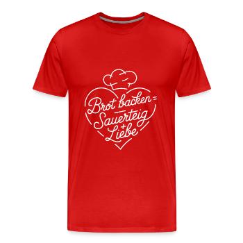 Brot Backen mit Sauerteig und Liebe - Männer Premium Bio T-Shirt - Rot - Vorne - Damien (186cm)