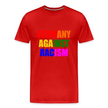 Germany against racism - Men's Premium Organic T-Shirt - red - Front - Damien (186cm)
