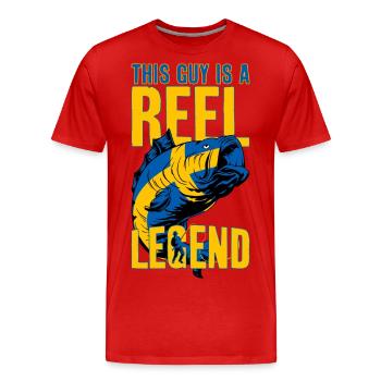 ANGELN SCHWEDEN ANGLER LEGENDE - Männer Premium Bio T-Shirt - Rot - Vorne - Damien (186cm)