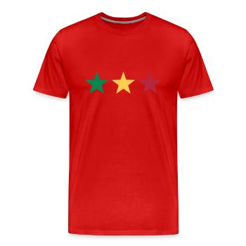 Reggae Star, Music, Rastafari, Jamaica, Jah, Rasta - Men's Premium Organic T-Shirt - red - Front - Damien (186cm)