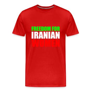 Freedom for iranian women - Men's Premium Organic T-Shirt - red - Front - Damien (186cm)