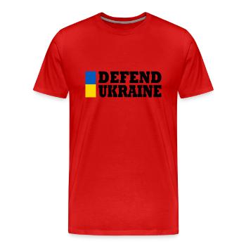 Defend ukraine - Men's Premium Organic T-Shirt - red - Front - Damien (186cm)