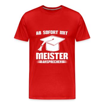 Bestandene Meisterprüfung Meistertitel Meister - Männer Premium Bio T-Shirt - Rot - Vorne - Damien (186cm)