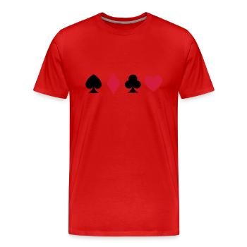 Carte de Poker - T-shirt bio Premium Homme - rouge - Devant - Damien (186cm)