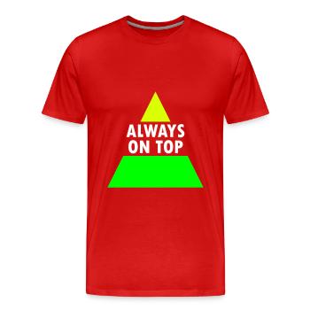 Always on top (geteiltes Dreieck) - Männer Premium Bio T-Shirt - Rot - Vorne - Damien (186cm)