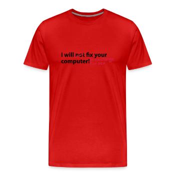 computer sex - T-shirt bio Premium Homme - rouge - Devant - Damien (186cm)
