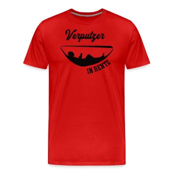 Verputzer in Rente Rentenbeginn Verputzerei Chef - Männer Premium Bio T-Shirt - Rot - Vorne - Damien (186cm)