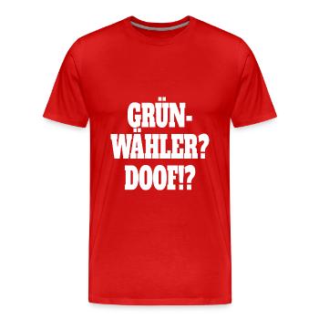 Witze Grüne Die Grünen Habeck Baerbock Partei - Männer Premium Bio T-Shirt - Rot - Vorne - Damien (186cm)