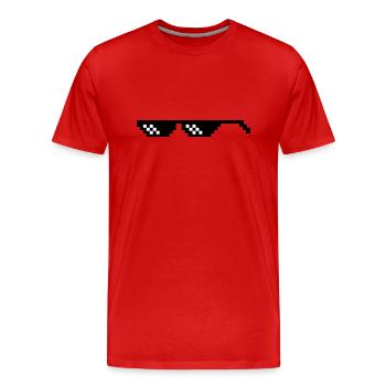 Lunettes de soleil Thug (et votre visage?) - T-shirt bio Premium Homme - rouge - Devant - Damien (186cm)