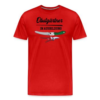 Obstgärtner in Ausbildung Obstgärtnerausbildung - Männer Premium Bio T-Shirt - Rot - Vorne - Damien (186cm)
