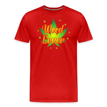 Weed Lover - Cannabis Lover - Marihuana Lover - Männer Premium Bio T-Shirt - Rot - Vorne - Damien (186cm)