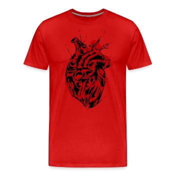 Anatomie cardiaque - T-shirt bio Premium Homme - rouge - Devant - Damien (186cm)