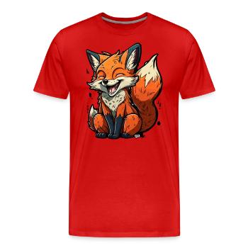 Schlau wie ein Fuchs - Männer Premium Bio T-Shirt - Rot - Vorne - Damien (186cm)
