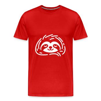 Cute Sleepy Sloth Stay Cool - Men's Premium Organic T-Shirt - red - Front - Damien (186cm)