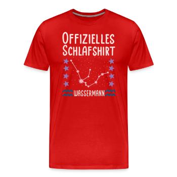 Offizielles Schlafshirt Sternzeichen Wassermann - Männer Premium Bio T-Shirt - Rot - Vorne - Damien (186cm)