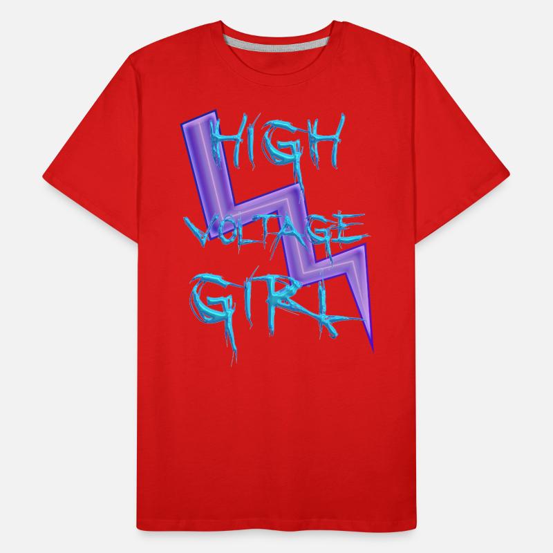 Hochspannungs-Mädchen Männer Premium Bio T-Shirt