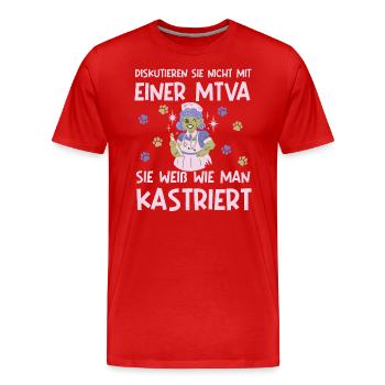 Diskutieren sie nicht mtva, weiß wie man kastriert - Männer Premium Bio T-Shirt - Rot - Vorne - Damien (186cm)